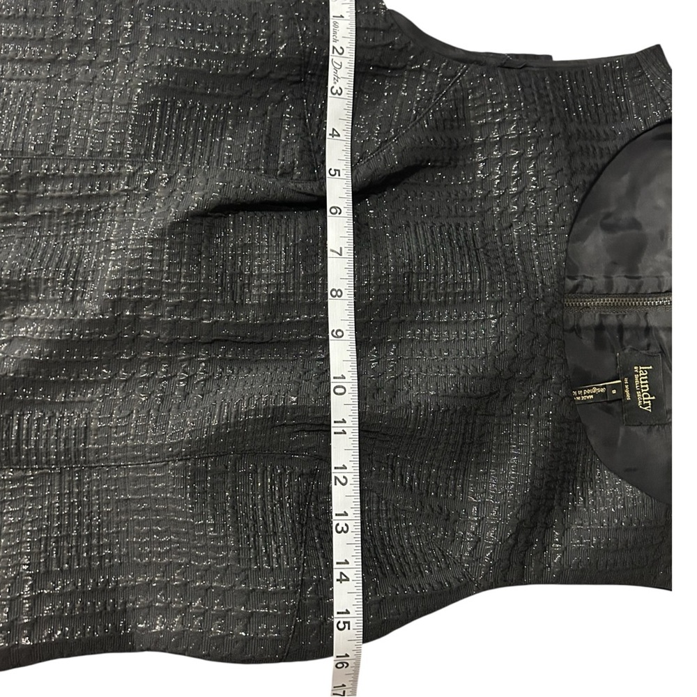 Laundry by Shelli Segal BlackTextured Sleeveless Shift /Mini Dress Size 8 - Picture 6 of 7